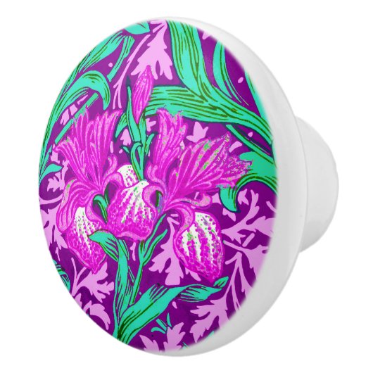 William Morris Iriss, Amethyst Paars Keramische Knop (Rechts)