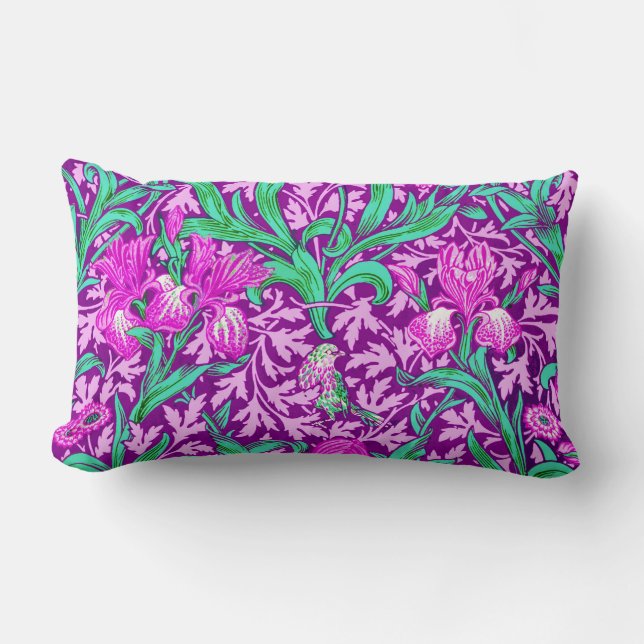 William Morris Iriss, Amethyst Paars Kussen (Voorkant)