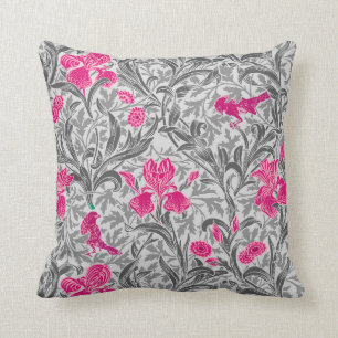 William Morris Irissen, Roze en Zilver Grijs Kussen