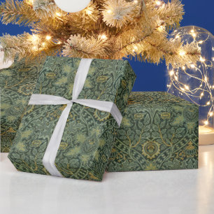 William Morris Ispahan Theal Groen Bloemmotief Kun Cadeaupapier