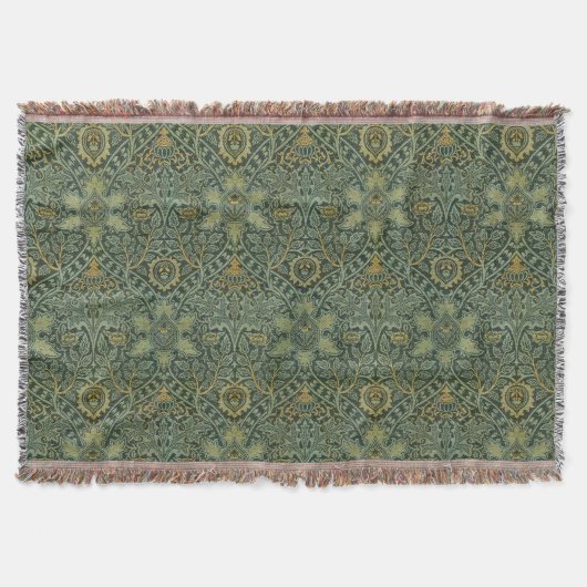 William Morris Ispahan Theal Groen Bloemmotief Kun Deken (Voorkant)