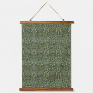 William Morris Ispahan Theal Groen Bloemmotief Kun Hangend Wandkleed