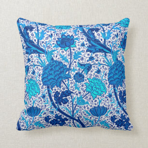 William Morris Jacobean Bloem, Kobaltblauw Kussen