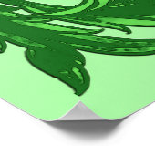 William Morris Jacobean, Coral Oranje en Green Poster (Hoek)