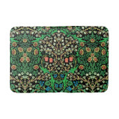 William Morris Jacobean Floral, Black Background Badmat (Voorkant)