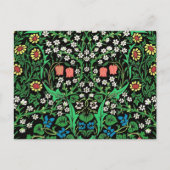 William Morris Jacobean Floral, Black Background Briefkaart (Voorkant)