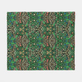 William Morris Jacobean Floral, Black Background Fleece Deken (Voorkant (Horizontaal))