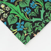 William Morris Jacobean Floral, Black Background Fleece Deken (Hoek)