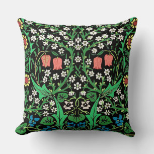 William Morris Jacobean Floral, Black Background Kussen