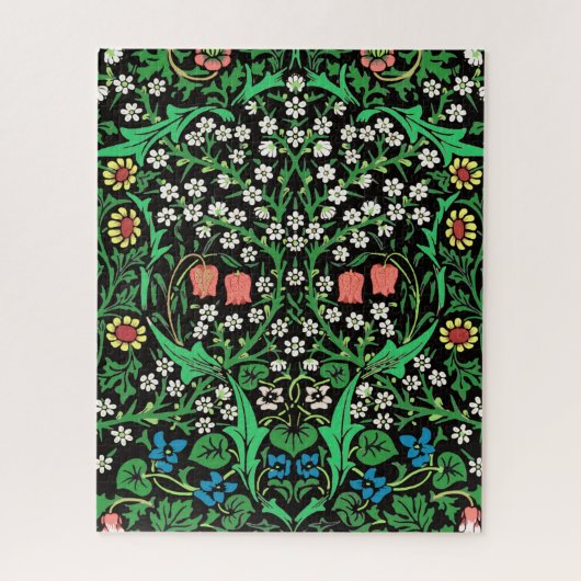 William Morris Jacobean Floral, Black Background Legpuzzel (Verticaal)