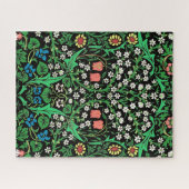 William Morris Jacobean Floral, Black Background Legpuzzel (Horizontaal)