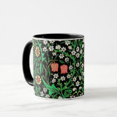 William Morris Jacobean Floral, Black Background Mok (Voorkant links)