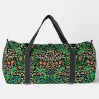 William Morris Jacobean Floral, Black Background