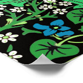 William Morris Jacobean Floral, Black Background Poster (Hoek)