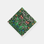 William Morris Jacobean Floral, Black Background Servet (Hoek)