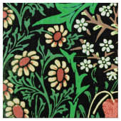 William Morris Jacobean Floral, Black Background Stof (Close Up)