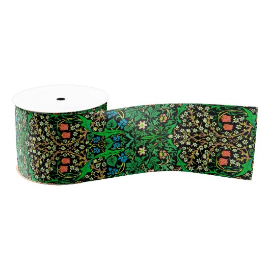 William Morris Jacobean Floral, Blackthorn Grosgrain Lint (Spoel)