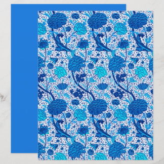 William Morris Jacobean Floral, Cobalt Blue