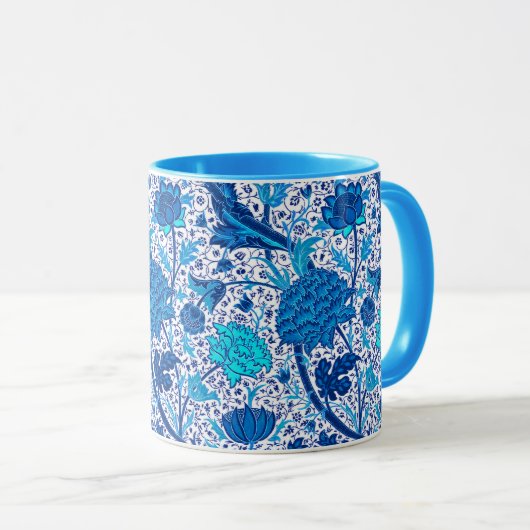 William Morris Jacobean Floral, Cobalt Blue Mok (Voorkant rechts)
