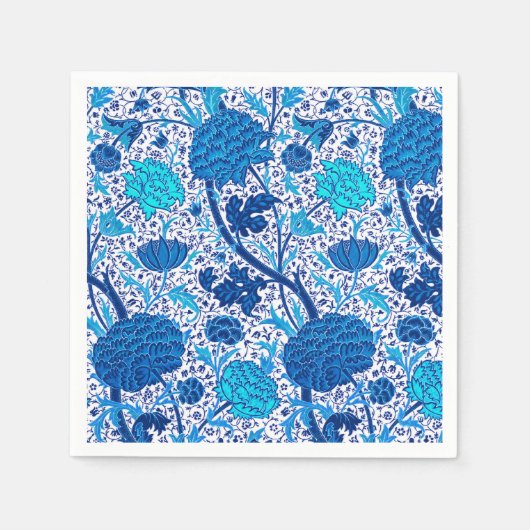 William Morris Jacobean Floral, Cobalt Blue Servet (Voorkant)