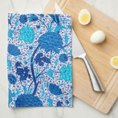 William Morris Jacobean Floral, Cobalt Blue Theedoek (Quarter Fold)