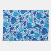 William Morris Jacobean Floral, Cobalt Blue Theedoek (Horizontaal)