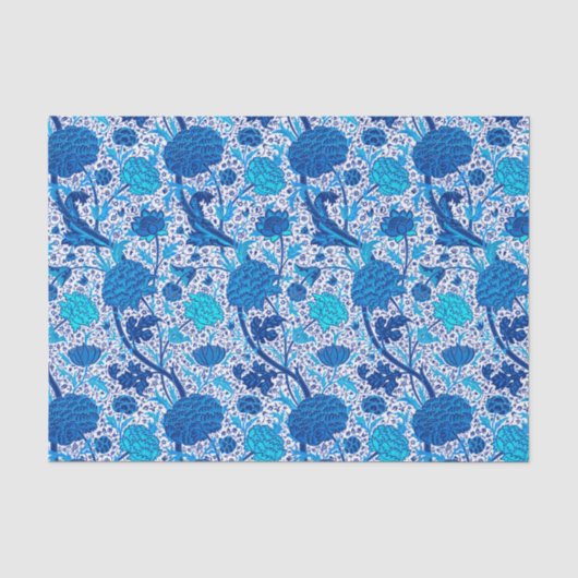 William Morris Jacobean Floral, Cobalt Blue Tissuepapier (Voorkant)