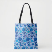 William Morris Jacobean Floral, Cobalt Blue Tote Bag (Voorkant)