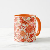 William Morris Jacobean Floral, Coral Oranje Mok (Voorkant rechts)
