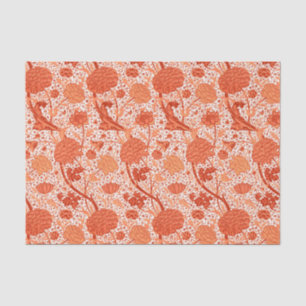 William Morris Jacobean Floral, Coral Oranje Tissuepapier