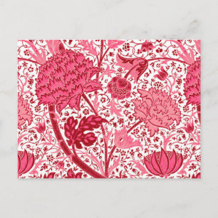 William Morris Jacobean Floral, Coral Pink Briefkaart