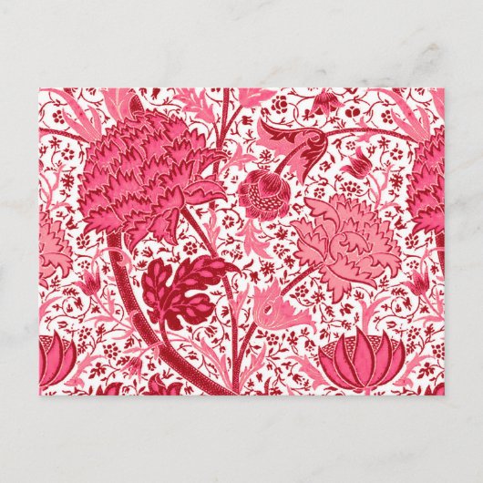 William Morris Jacobean Floral, Coral Pink Briefkaart (Voorkant)