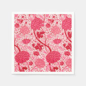 William Morris Jacobean Floral, Coral Pink Servetten (Voorkant)