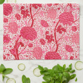 William Morris Jacobean Floral, Coral Pink Theedoek (Gevouwen)