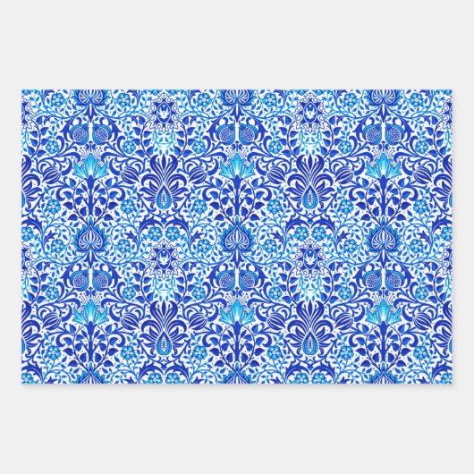 William Morris Jacobean Floral Damask, multi Inpakpapier Vel (Voorkant 2)