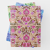 William Morris Jacobean Floral Damask, multi Inpakpapier Vel (In situ)