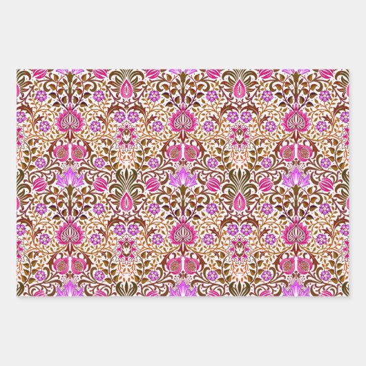 William Morris Jacobean Floral Damask, multi Inpakpapier Vel (Voorkant)