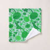 William Morris Jacobean Floral, Emerald Green Bad Handdoek (Wasdoekje)