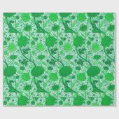 William Morris Jacobean Floral, Emerald Green Cadeaupapier (Vlak)