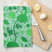 William Morris Jacobean Floral, Emerald Green Theedoek (Quarter Fold)