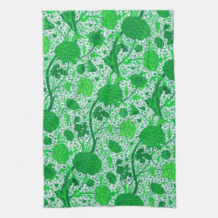 William Morris Jacobean Floral, Emerald Green Theedoek