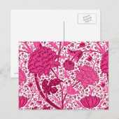 William Morris Jacobean Floral, Fuchsia Pink Briefkaart (Voorkant / Achterkant)