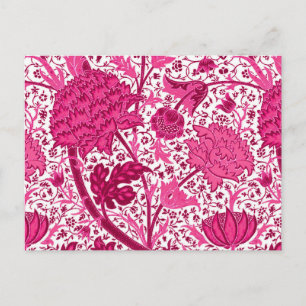 William Morris Jacobean Floral, Fuchsia Pink Briefkaart