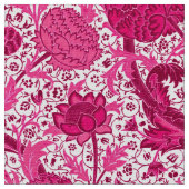 William Morris Jacobean Floral, Fuchsia Pink Stof (Close Up)