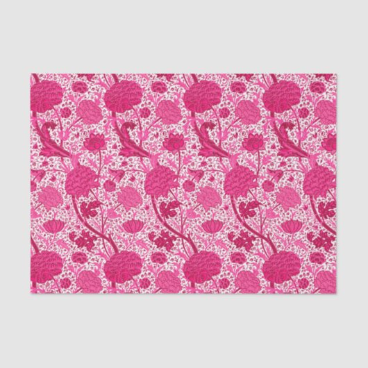 William Morris Jacobean Floral, Fuchsia Pink Tissuepapier (Voorkant)