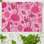 William Morris Jacobean Floral, Fuchsia Pink Towel Theedoek (Gevouwen)