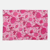 William Morris Jacobean Floral, Fuchsia Pink Towel Theedoek (Horizontaal)