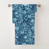 William Morris Jacobean Floral - Indigo Blue Bad Handdoek (Insitu)