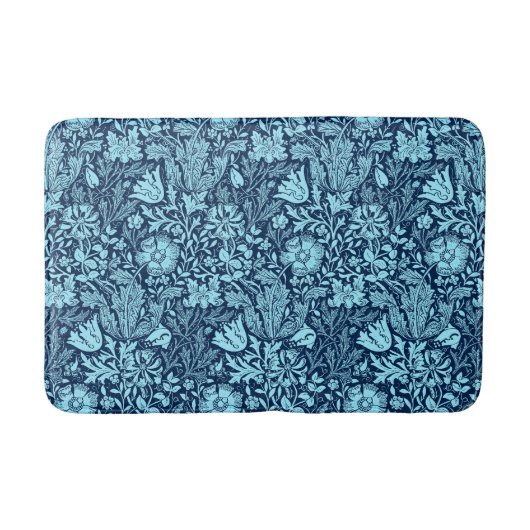William Morris Jacobean Floral - Indigo Blue Badmat (Voorkant)