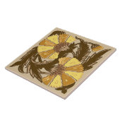 William Morris Jacobean, Mustard Gold en Brown Tegeltje (Zijkant)